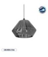 GLOBOSTAR® NUI 205-0065 Boho Κρεμαστό Φωτιστικό Οροφής με Ντουί 1 x E27 AC 220-240V IP20 - Γκρι - M36 x Π36 x Υ27cm
